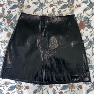 Black faux leather skirt